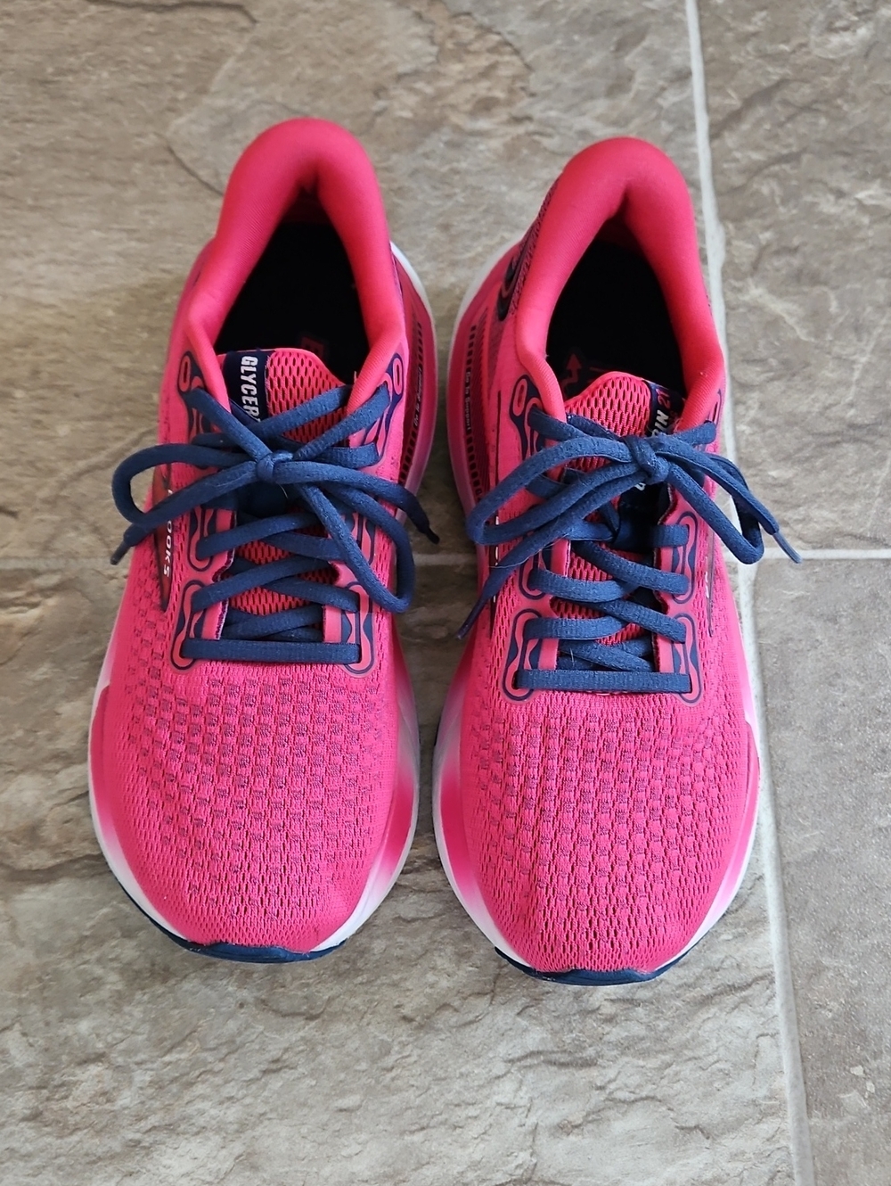Brooks Women's Hot Pink Running Sneakers with Navy Laces